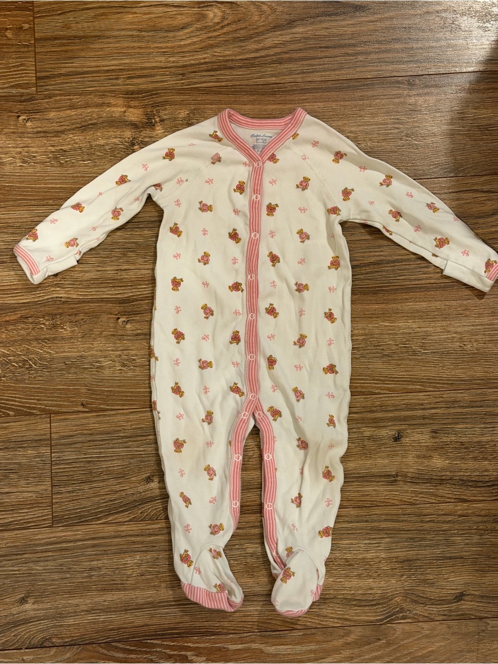 Ralph Lauren Baby Polo Bear Cotton Footed Coverall